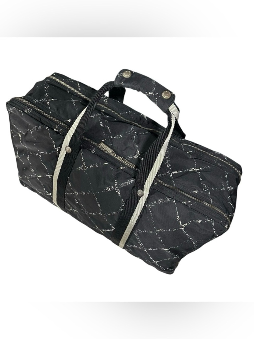 Chanel Travel Line Boston Bag Carry On Large Zippered Suitcase Bag - Picture 2 of 14